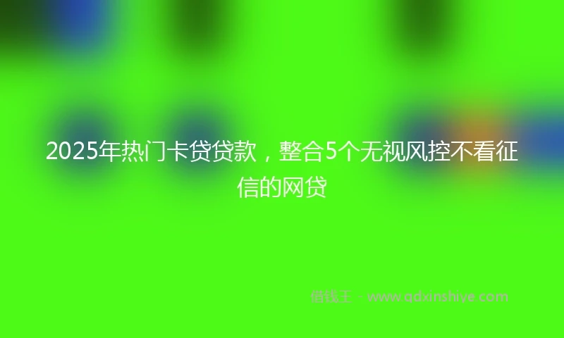 2025年热门卡贷贷款，整合5个无视风控不看征信的网贷