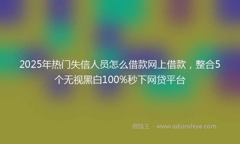 2025年热门失信人员怎么借款网上借款，整合5个无视黑白100%秒下网贷平台