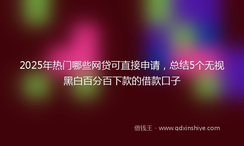 2025年热门哪些网贷可直接申请，总结5个无视黑白百分百下款的借款口子