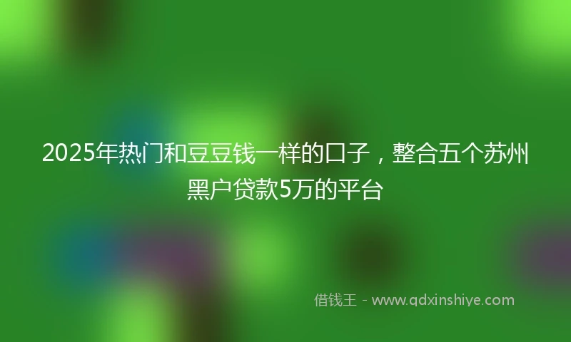 2025年热门和豆豆钱一样的口子，整合五个苏州黑户贷款5万的平台