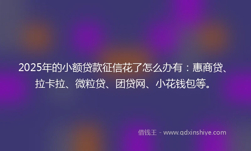 2025年的小额贷款征信花了怎么办有：惠商贷、拉卡拉、微粒贷、团贷网、小花钱包等。