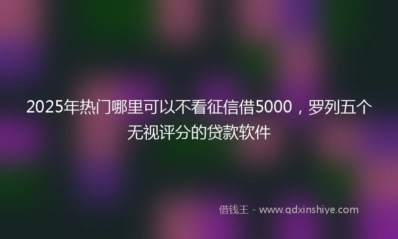 2025年热门哪里可以不看征信借5000，罗列五个无视评分的贷款软件