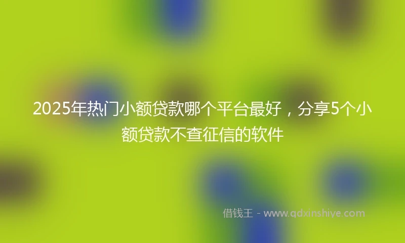 2025年热门小额贷款哪个平台最好，分享5个小额贷款不查征信的软件