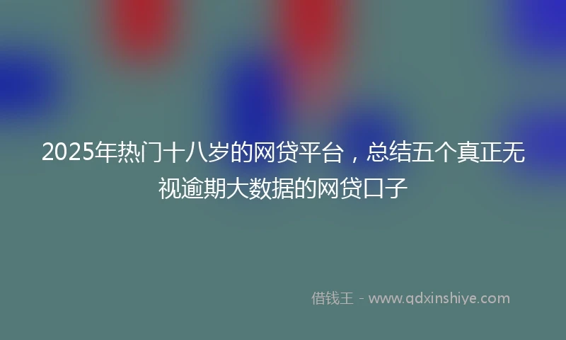 2025年热门十八岁的网贷平台，总结五个真正无视逾期大数据的网贷口子