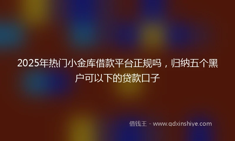 2025年热门小金库借款平台正规吗，归纳五个黑户可以下的贷款口子