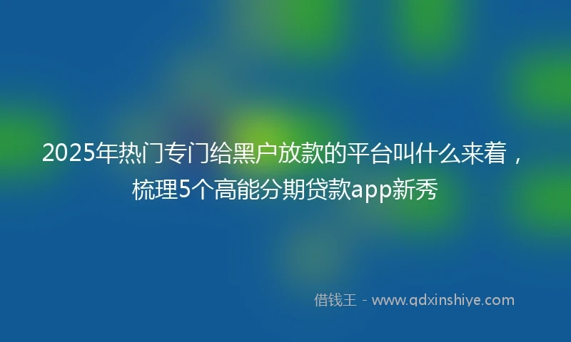 2025年热门专门给黑户放款的平台叫什么来着，梳理5个高能分期贷款app新秀