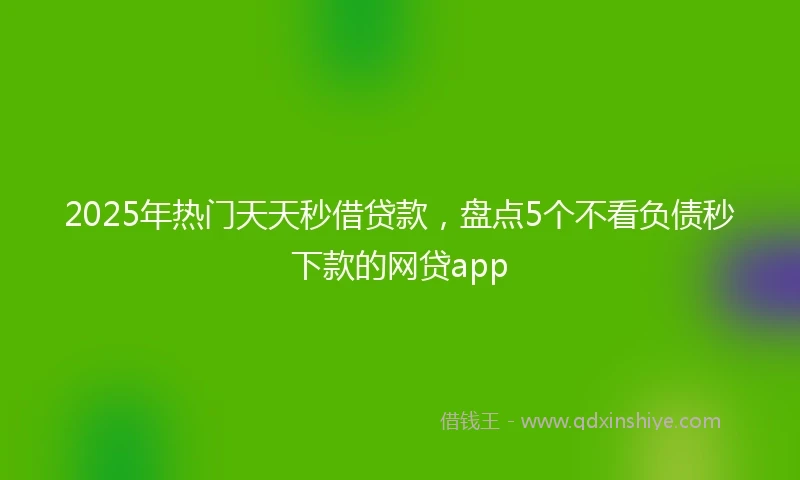 2025年热门天天秒借贷款，盘点5个不看负债秒下款的网贷app