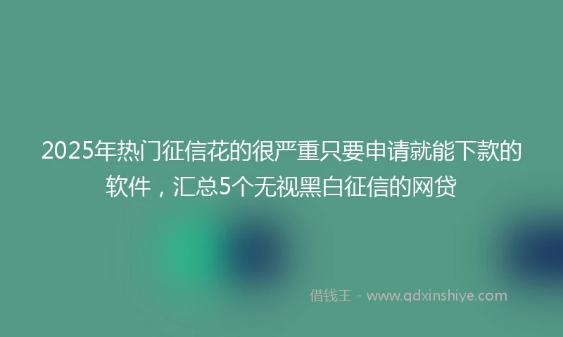 2025年热门征信花的很严重只要申请就能下款的软件，汇总5个无视黑白征信的网贷