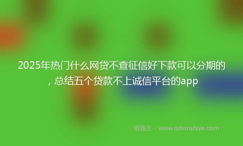 2025年热门什么网贷不查征信好下款可以分期的，总结五个贷款不上诚信平台的app