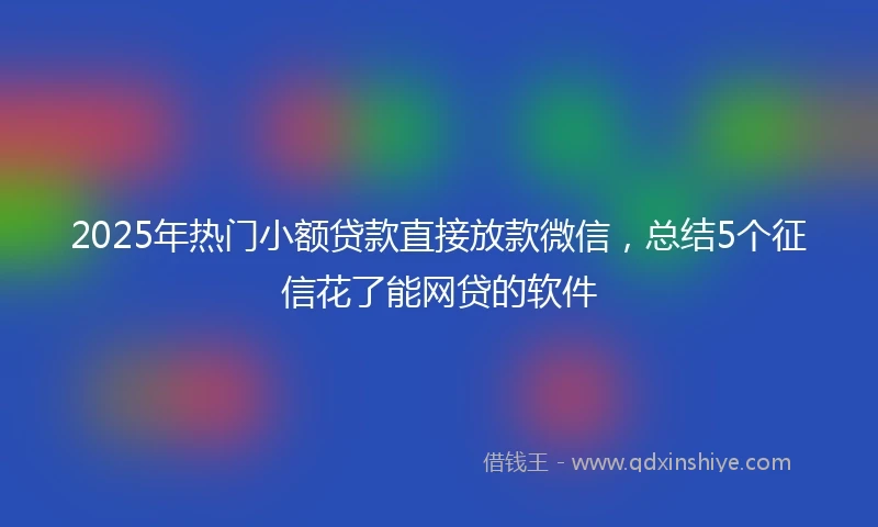 2025年热门小额贷款直接放款微信，总结5个征信花了能网贷的软件