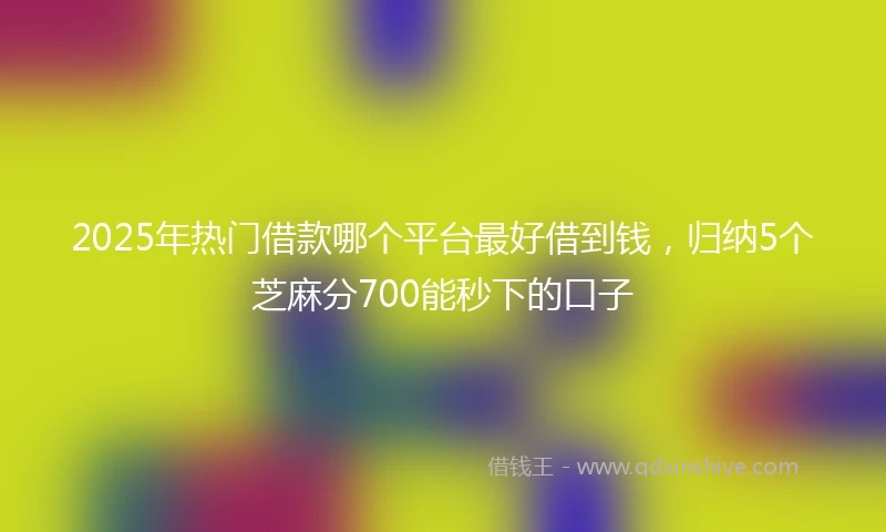 2025年热门借款哪个平台最好借到钱，归纳5个芝麻分700能秒下的口子