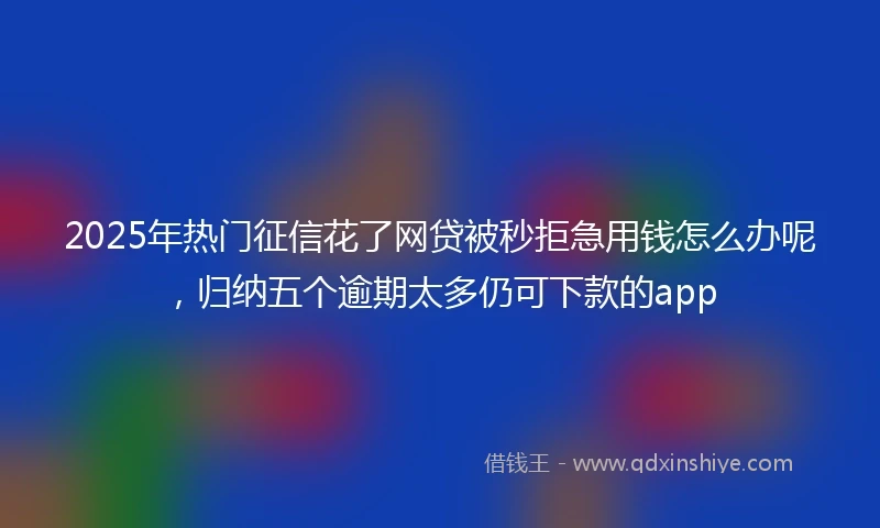 2025年热门征信花了网贷被秒拒急用钱怎么办呢，归纳五个逾期太多仍可下款的app