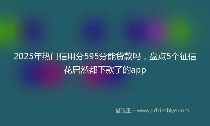 2025年热门信用分595分能贷款吗，盘点5个征信花居然都下款了的app