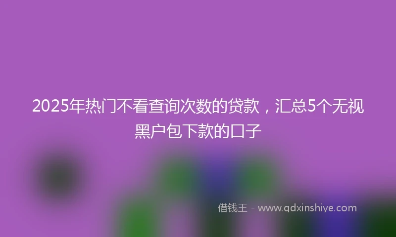 2025年热门不看查询次数的贷款，汇总5个无视黑户包下款的口子