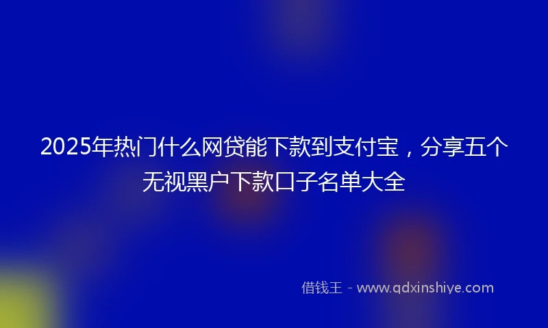 2025年热门什么网贷能下款到支付宝，分享五个无视黑户下款口子名单大全