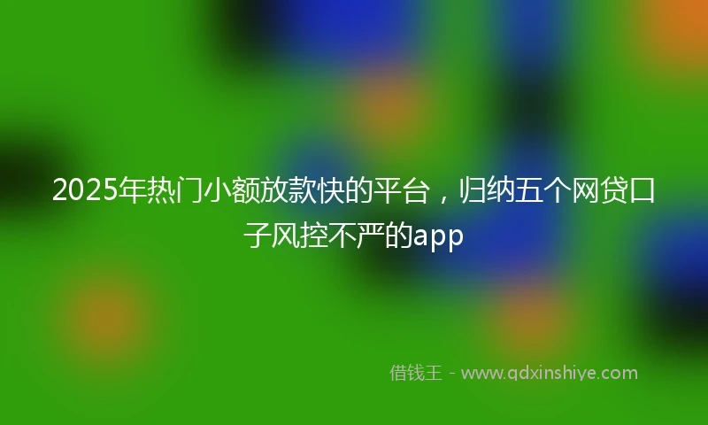 2025年热门小额放款快的平台，归纳五个网贷口子风控不严的app