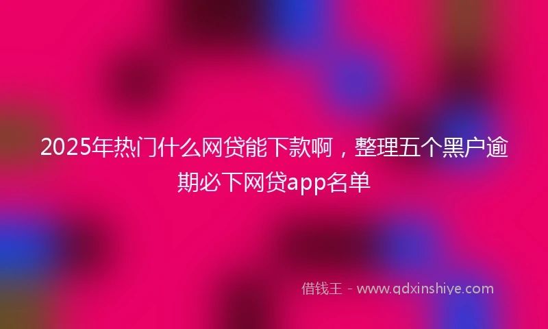 2025年热门什么网贷能下款啊，整理五个黑户逾期必下网贷app名单