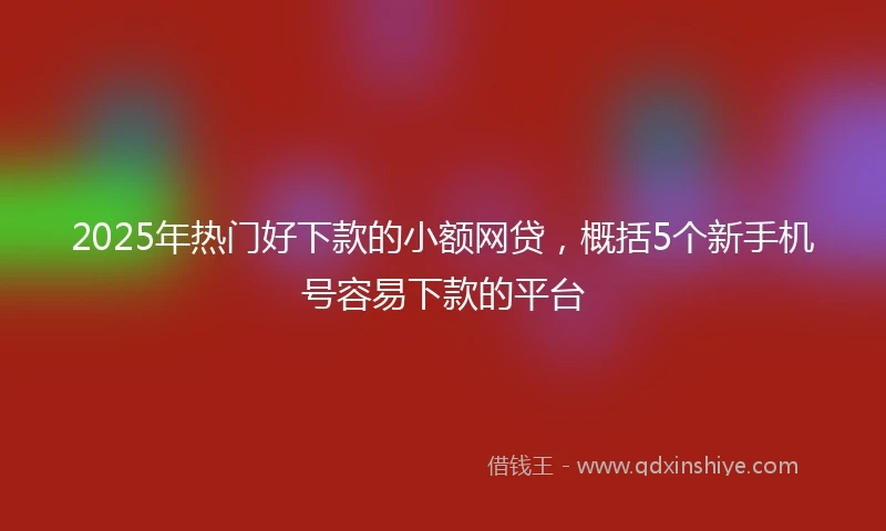 2025年热门好下款的小额网贷，概括5个新手机号容易下款的平台