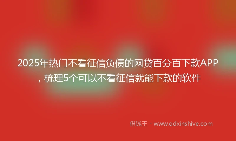 2025年热门不看征信负债的网贷百分百下款APP，梳理5个可以不看征信就能下款的软件