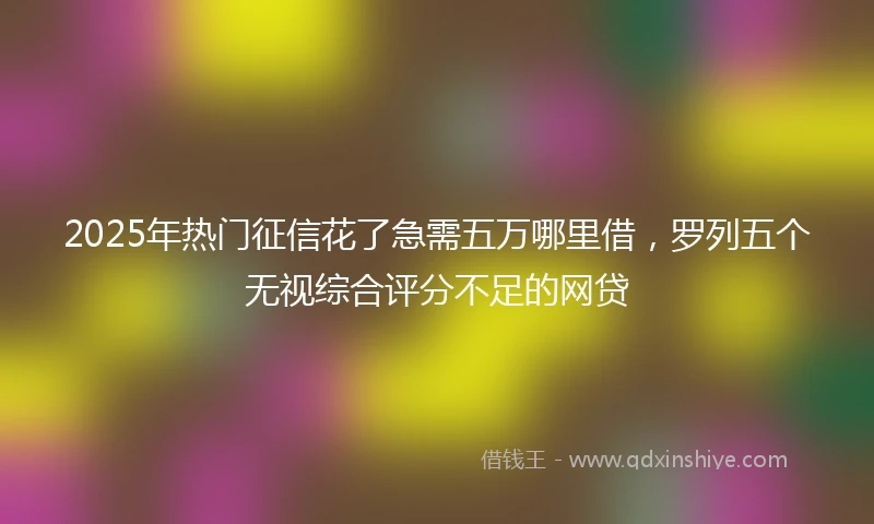 2025年热门征信花了急需五万哪里借，罗列五个无视综合评分不足的网贷