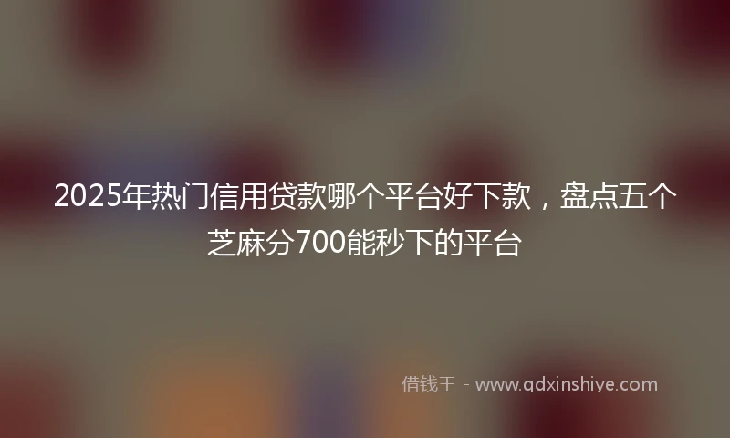 2025年热门信用贷款哪个平台好下款，盘点五个芝麻分700能秒下的平台
