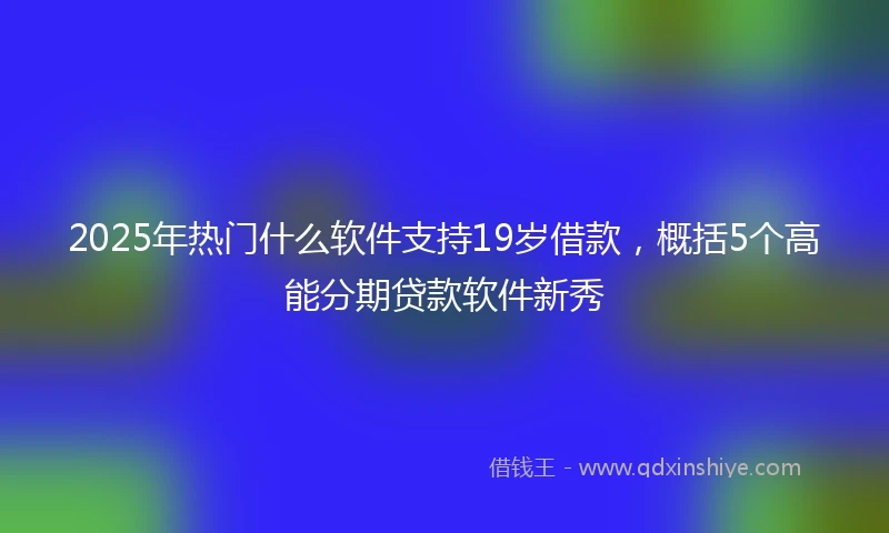 2025年热门什么软件支持19岁借款，概括5个高能分期贷款软件新秀