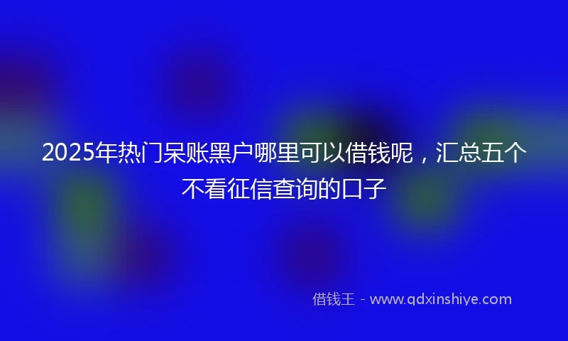 2025年热门呆账黑户哪里可以借钱呢,汇总五个不看征信查询的口子