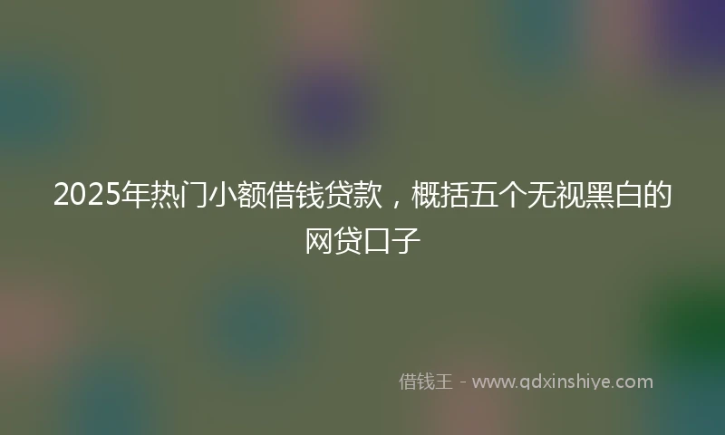 2025年热门小额借钱贷款，概括五个无视黑白的网贷口子