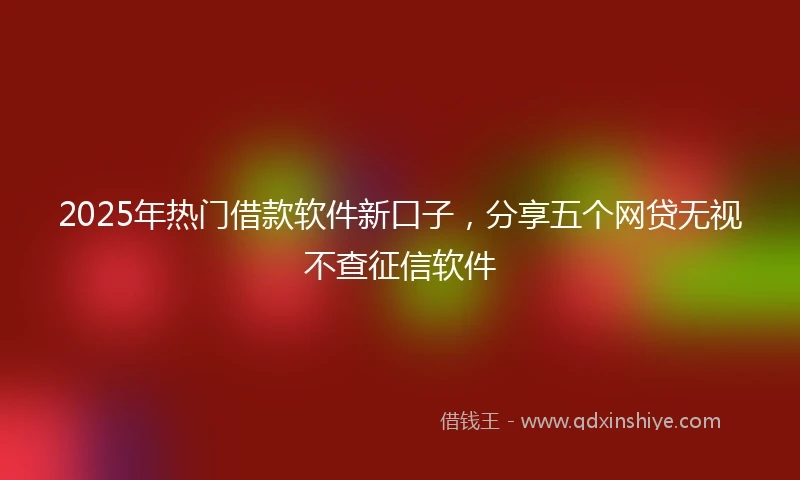 2025年热门借款软件新口子，分享五个网贷无视不查征信软件