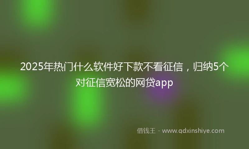 2025年热门什么软件好下款不看征信，归纳5个对征信宽松的网贷app