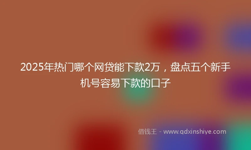 2025年热门哪个网贷能下款2万，盘点五个新手机号容易下款的口子