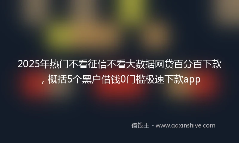2025年热门不看征信不看大数据网贷百分百下款，概括5个黑户借钱0门槛极速下款app