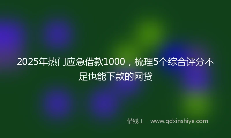 2025年热门应急借款1000，梳理5个综合评分不足也能下款的网贷