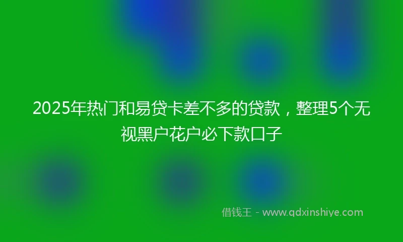 2025年热门和易贷卡差不多的贷款，整理5个无视黑户花户必下款口子