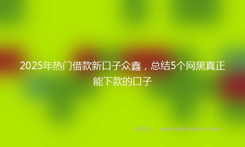 2025年热门借款新口子众鑫，总结5个网黑真正能下款的口子