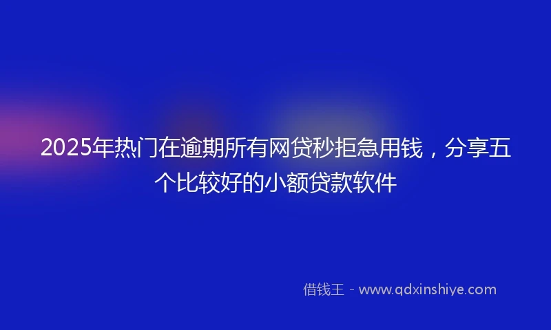 2025年热门在逾期所有网贷秒拒急用钱，分享五个比较好的小额贷款软件