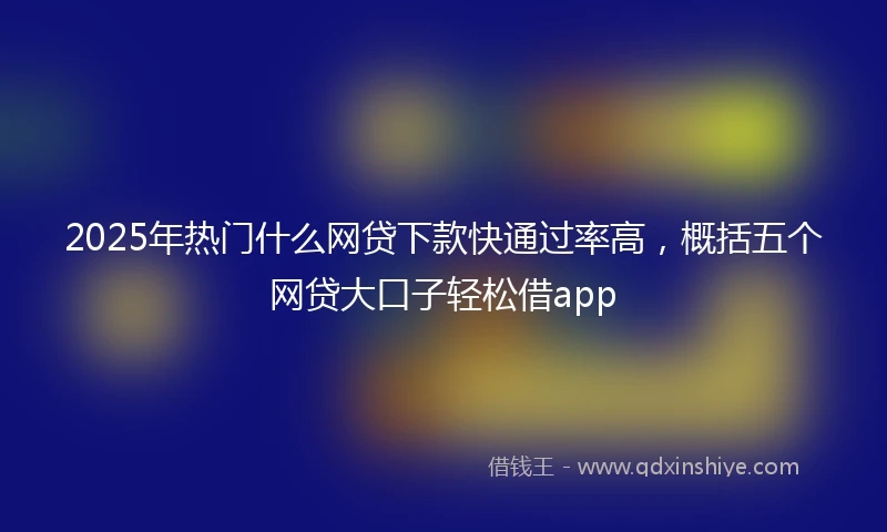 2025年热门什么网贷下款快通过率高，概括五个网贷大口子轻松借app