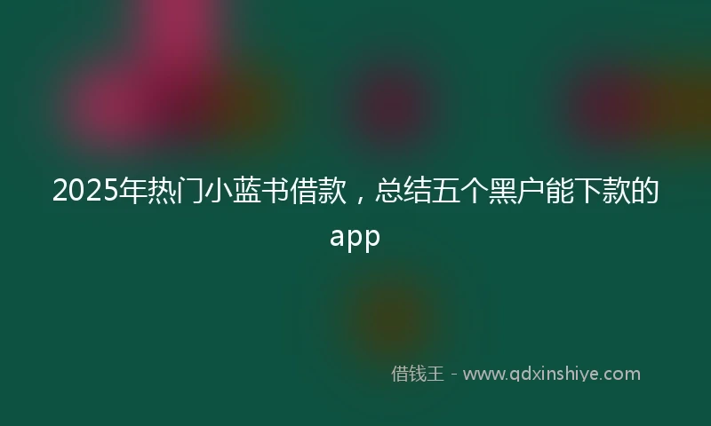 2025年热门小蓝书借款，总结五个黑户能下款的app