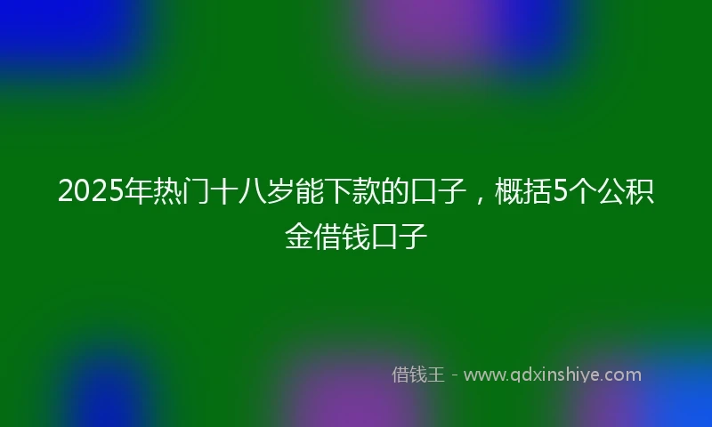 2025年热门十八岁能下款的口子，概括5个公积金借钱口子