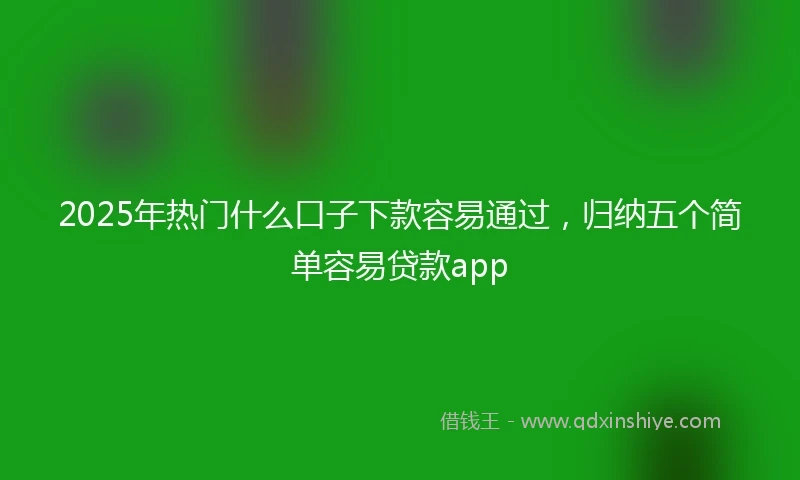 2025年热门什么口子下款容易通过，归纳五个简单容易贷款app