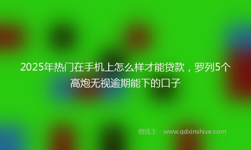 2025年热门在手机上怎么样才能贷款,罗列5个高炮无视逾期能下的口子