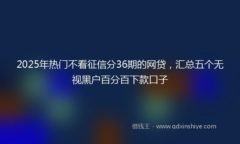2025年热门不看征信分36期的网贷，汇总五个无视黑户百分百下款口子