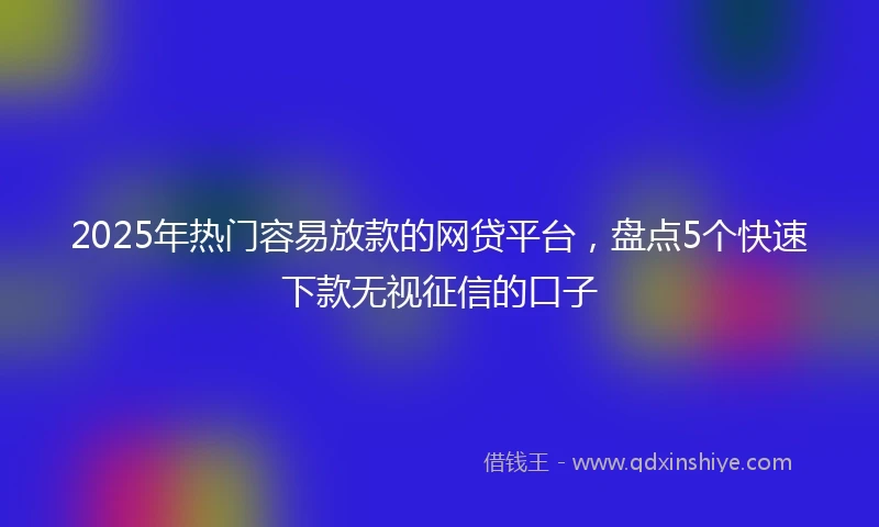 2025年热门容易放款的网贷平台,盘点5个快速下款无视征信的口子