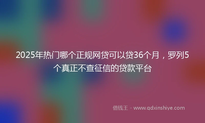 2025年热门哪个正规网贷可以贷36个月，罗列5个真正不查征信的贷款平台