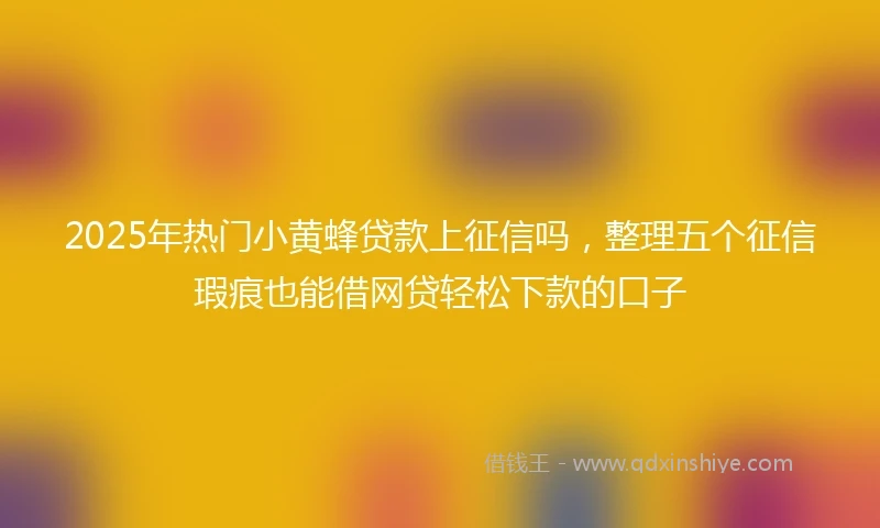 2025年热门小黄蜂贷款上征信吗，整理五个征信瑕疵也能借网贷轻松下款的口子