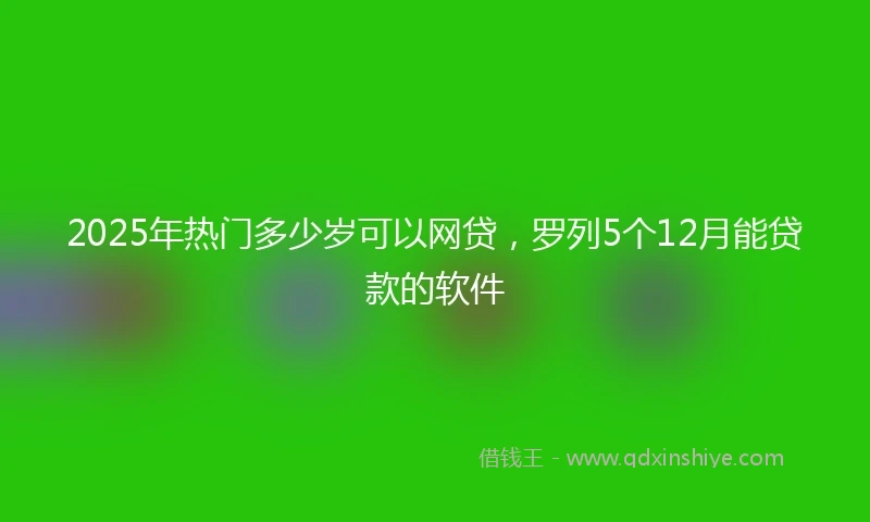 2025年热门多少岁可以网贷，罗列5个12月能贷款的软件