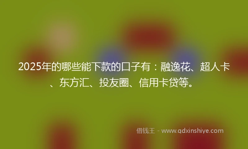 2025年的哪些能下款的口子有：融逸花、超人卡、东方汇、投友圈、信用卡贷等。