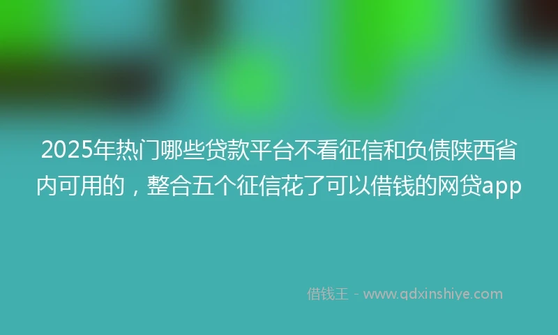 2025年热门哪些贷款平台不看征信和负债陕西省内可用的，整合五个征信花了可以借钱的网贷app