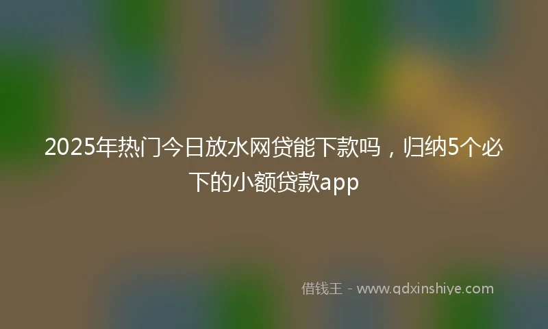 2025年热门今日放水网贷能下款吗，归纳5个必下的小额贷款app