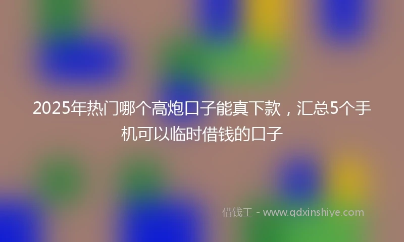 2025年热门哪个高炮口子能真下款，汇总5个手机可以临时借钱的口子